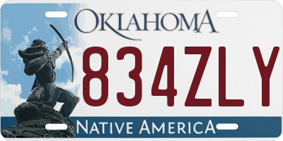 OK license plate 834ZLY