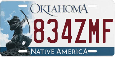 OK license plate 834ZMF