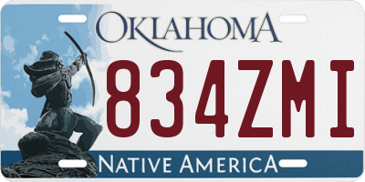 OK license plate 834ZMI