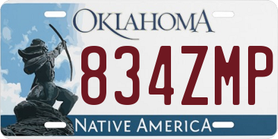 OK license plate 834ZMP