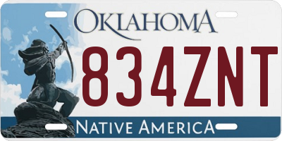 OK license plate 834ZNT