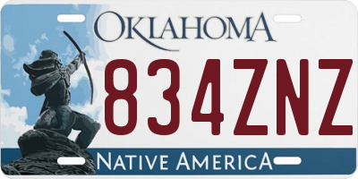 OK license plate 834ZNZ