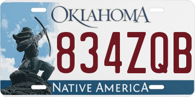 OK license plate 834ZQB
