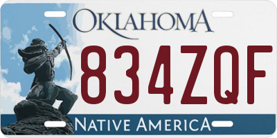 OK license plate 834ZQF