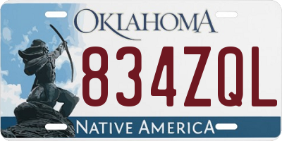 OK license plate 834ZQL