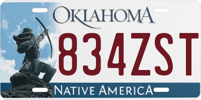 OK license plate 834ZST