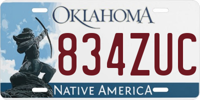 OK license plate 834ZUC