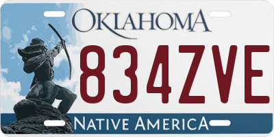 OK license plate 834ZVE