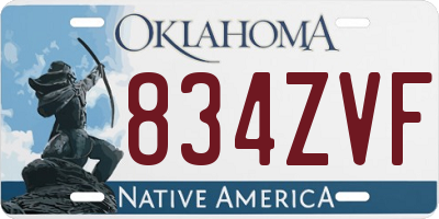 OK license plate 834ZVF