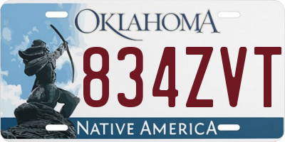 OK license plate 834ZVT