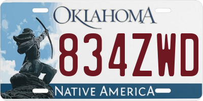 OK license plate 834ZWD