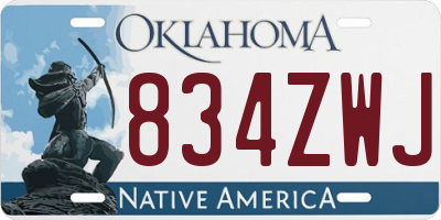 OK license plate 834ZWJ