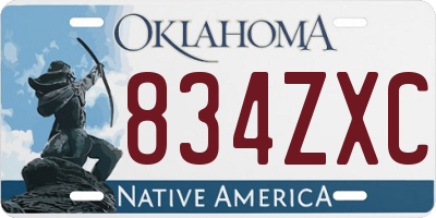 OK license plate 834ZXC