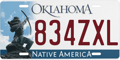 OK license plate 834ZXL