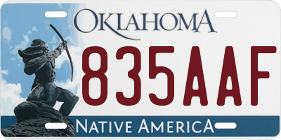 OK license plate 835AAF