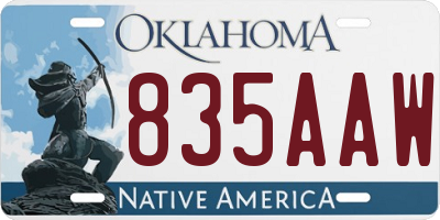 OK license plate 835AAW