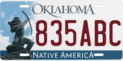 OK license plate 835ABC