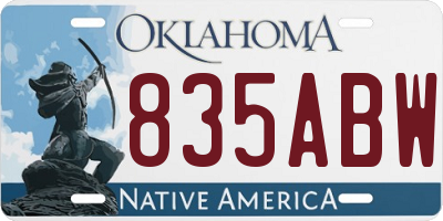 OK license plate 835ABW