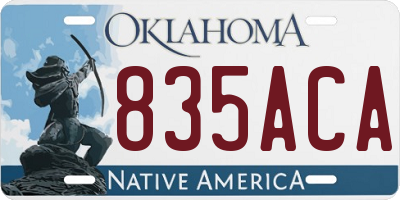 OK license plate 835ACA