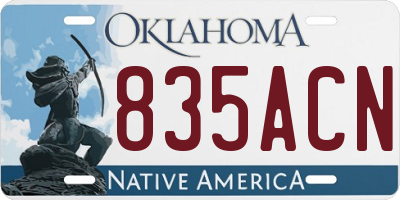 OK license plate 835ACN