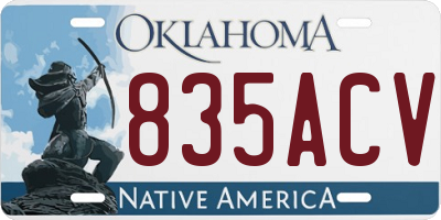 OK license plate 835ACV