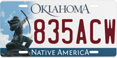 OK license plate 835ACW