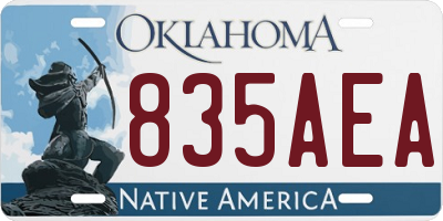 OK license plate 835AEA