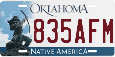 OK license plate 835AFM
