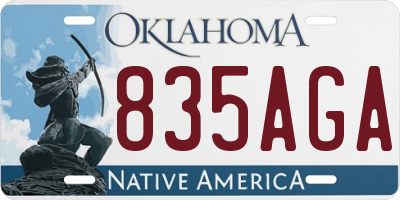 OK license plate 835AGA
