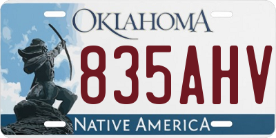 OK license plate 835AHV