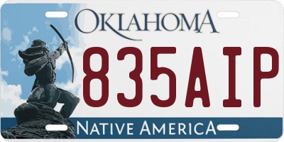 OK license plate 835AIP