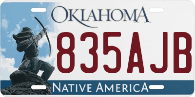 OK license plate 835AJB