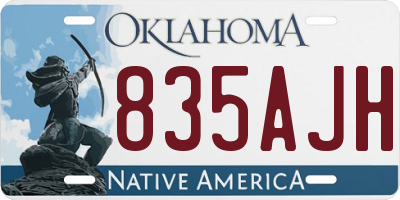 OK license plate 835AJH