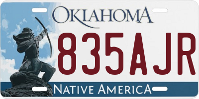 OK license plate 835AJR