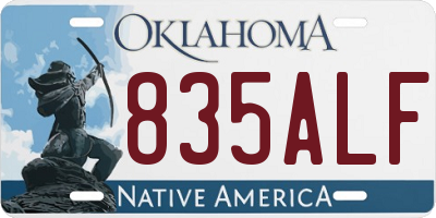 OK license plate 835ALF