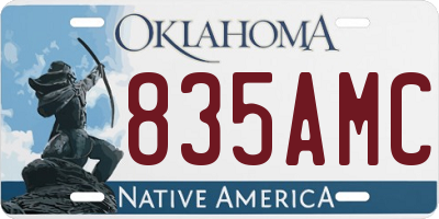 OK license plate 835AMC