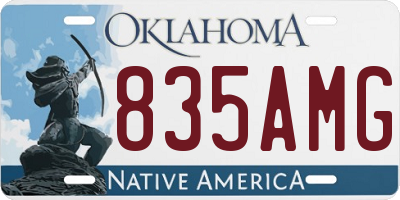 OK license plate 835AMG