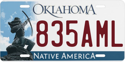 OK license plate 835AML