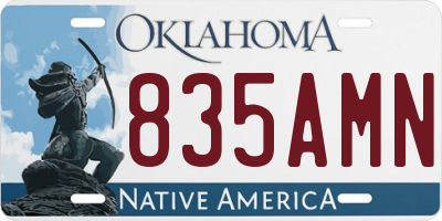 OK license plate 835AMN