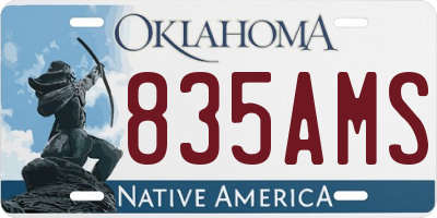 OK license plate 835AMS