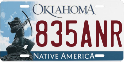 OK license plate 835ANR