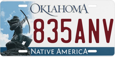 OK license plate 835ANV
