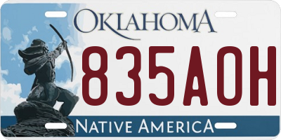 OK license plate 835AOH