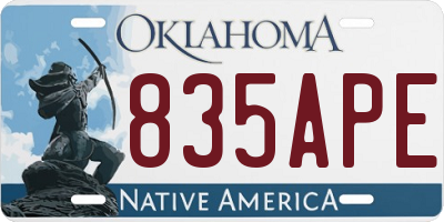 OK license plate 835APE