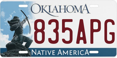 OK license plate 835APG