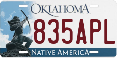 OK license plate 835APL