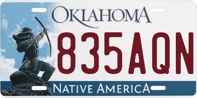 OK license plate 835AQN