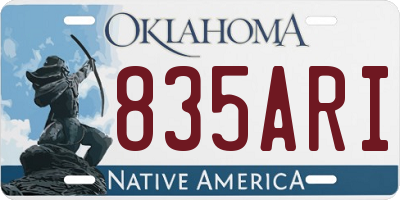 OK license plate 835ARI