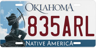 OK license plate 835ARL