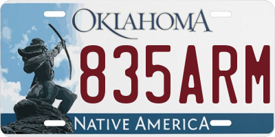 OK license plate 835ARM